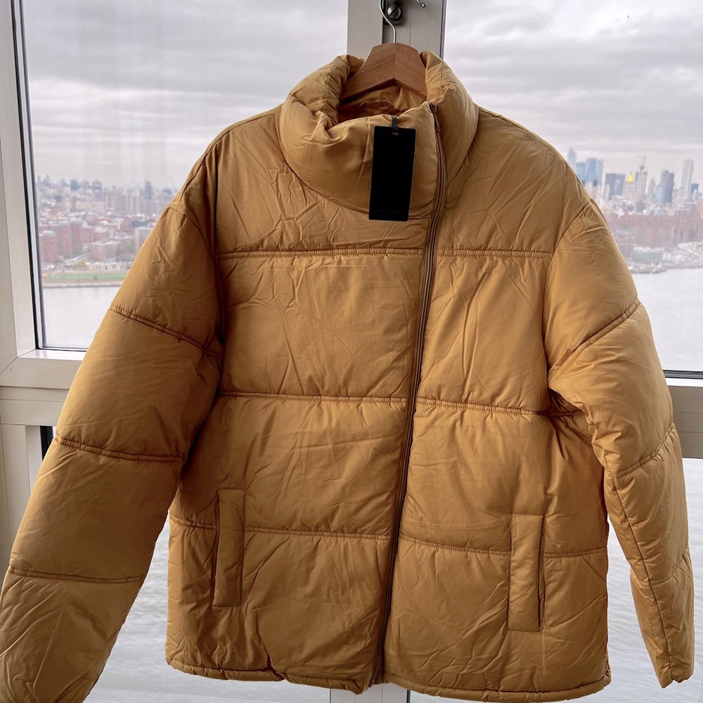 Wrap puffer jacket